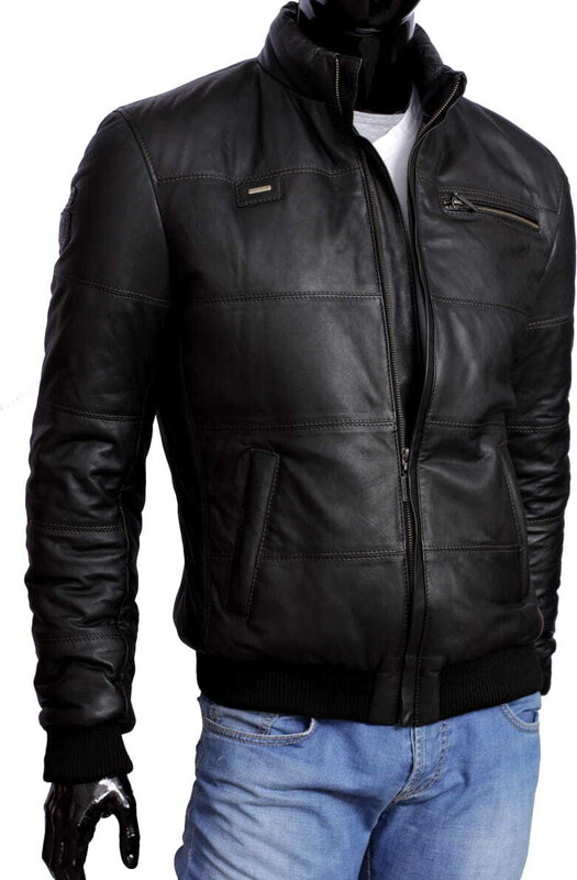 CARLO MONTI MAR450_3 - czarna kurtka bomberka męska ze ściągaczami DORJAN