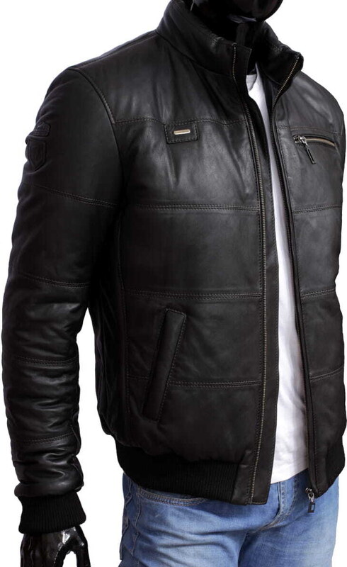 CARLO MONTI MAR450_3 - czarna kurtka bomberka męska ze ściągaczami DORJAN