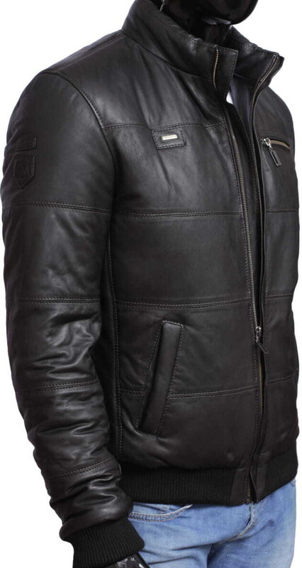 CARLO MONTI MAR450_3 - czarna kurtka bomberka męska ze ściągaczami DORJAN