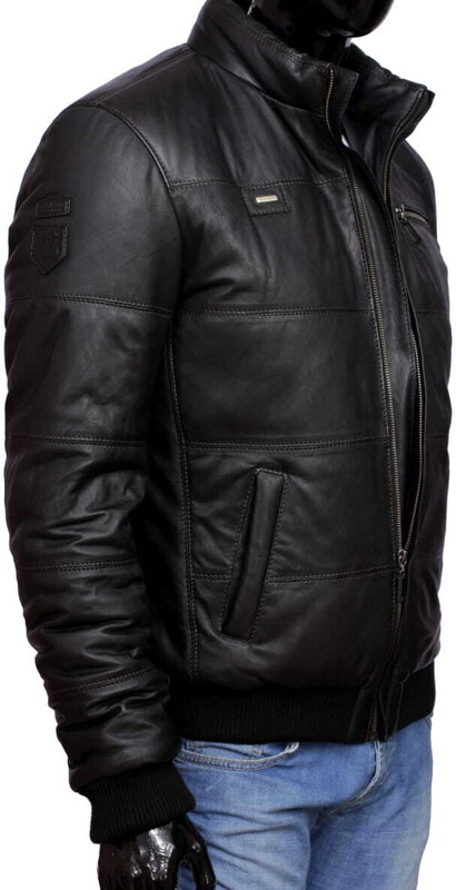 CARLO MONTI MAR450_3 - czarna kurtka bomberka męska ze ściągaczami DORJAN