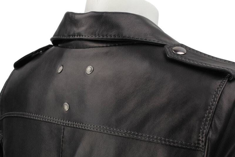 JUL450N - Ramoneska skórzana damska z czarnej skóry DORJAN