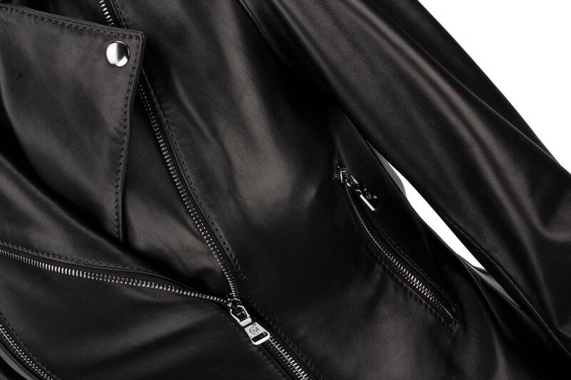 JUL450N - Ramoneska skórzana damska z czarnej skóry DORJAN