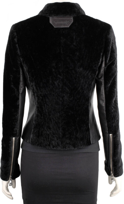 SOF450 - Ramoneska damska z czarnego kożucha naturalnego DORJAN