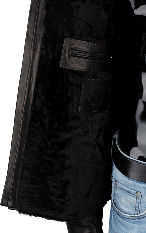 CARLO MONTI VTO450 - ciepła kurtka skórzana męska z czarnym futerkiem DORJAN