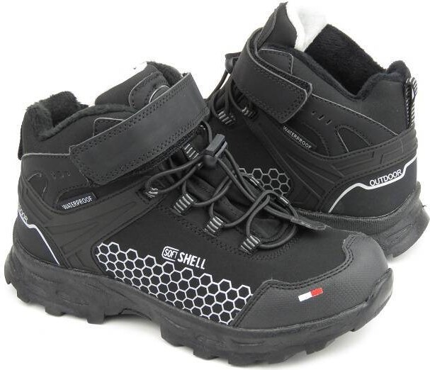 Śniegowce dziecięce z softshell i tripletex - AMERICAN CLUB HL 25/22, czarne