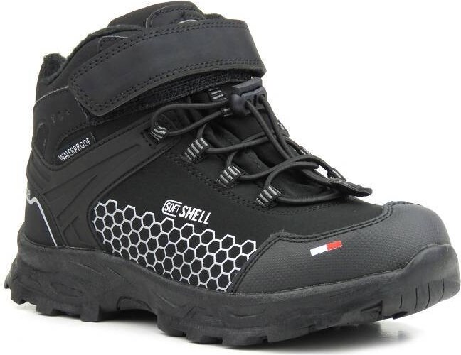 Śniegowce dziecięce z softshell i tripletex - AMERICAN CLUB HL 25/22, czarne