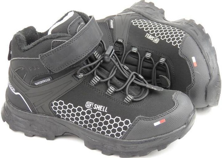 Śniegowce dziecięce z softshell i tripletex - AMERICAN CLUB HL 25/22, czarne