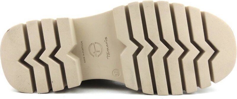 Botki damskie, workery na grubej podeszwie Tamaris 1-25494-41, ciemnobeżowe