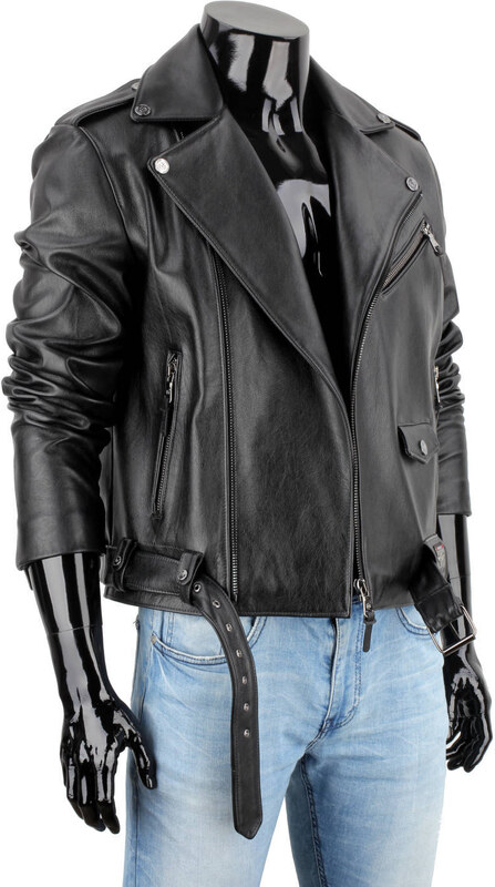 CARLO MONTI LECH950T - Ramoneska Skórzana Męska z czarnej skóry naturalnej DORJAN