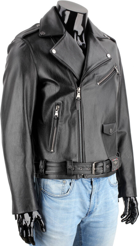 CARLO MONTI LECH950T - Ramoneska Skórzana Męska z czarnej skóry naturalnej DORJAN