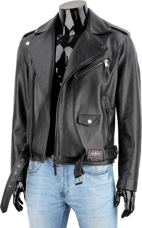 CARLO MONTI LECH950T - Ramoneska Skórzana Męska z czarnej skóry naturalnej DORJAN