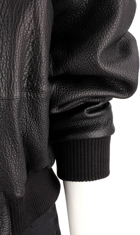 WLA951 - Czarna bomberka skórzana damska z czarnej skóry owczej DORJAN