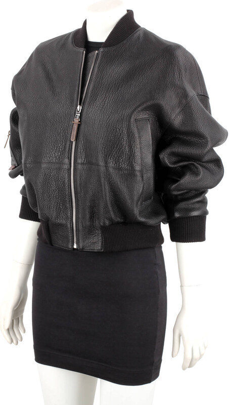 WLA951 - Czarna bomberka skórzana damska z czarnej skóry owczej DORJAN