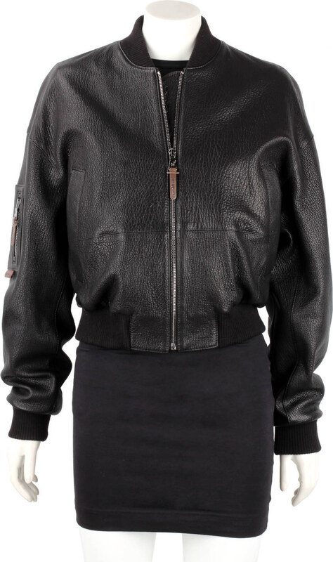 WLA951 - Czarna bomberka skórzana damska z czarnej skóry owczej DORJAN