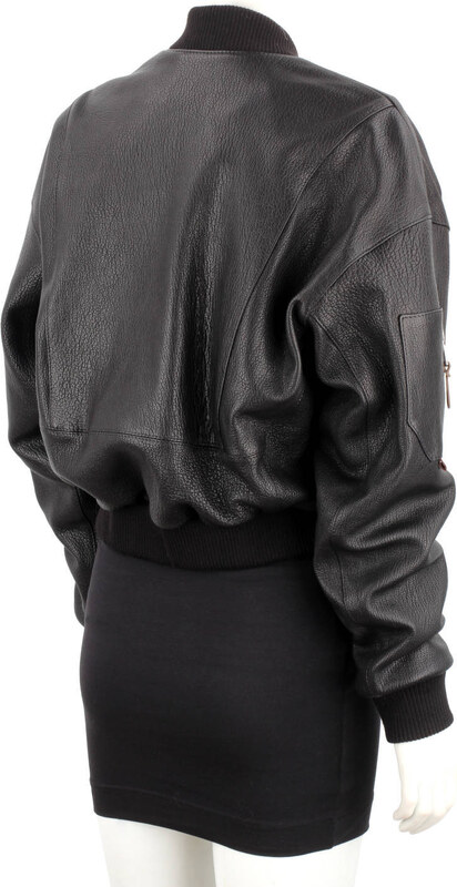 WLA951 - Czarna bomberka skórzana damska z czarnej skóry owczej DORJAN