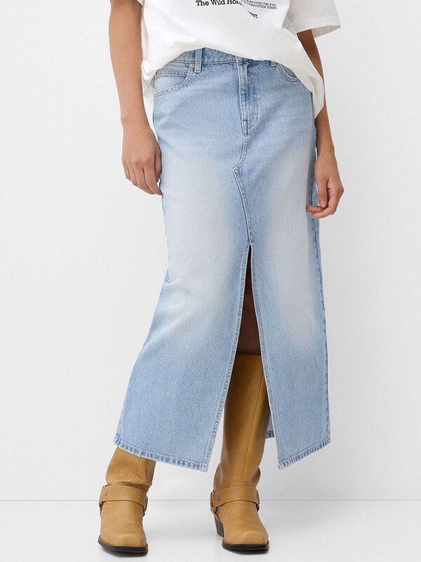Bershka Spódnica niebieski denim