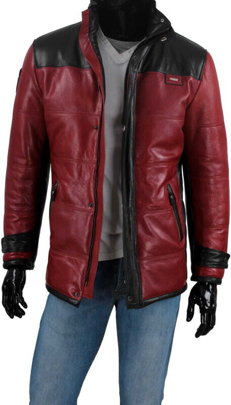 CARLO MONTI AS467 - Ciepła kurtka skórzana męska w sportowej stylistyce DORJAN