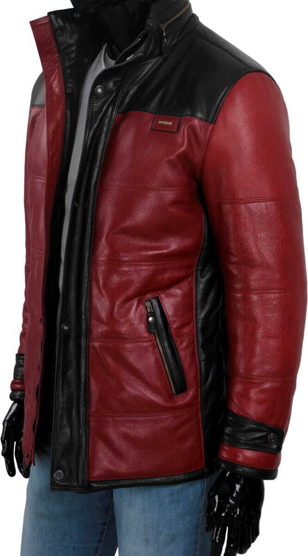 CARLO MONTI AS467 - Ciepła kurtka skórzana męska w sportowej stylistyce DORJAN