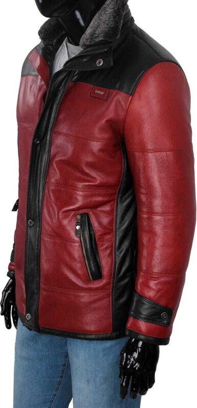 CARLO MONTI AS467 - Ciepła kurtka skórzana męska w sportowej stylistyce DORJAN