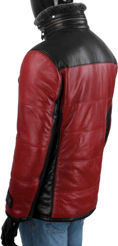 CARLO MONTI AS467 - Ciepła kurtka skórzana męska w sportowej stylistyce DORJAN