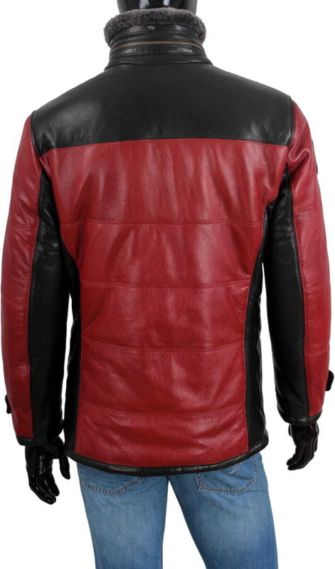 CARLO MONTI AS467 - Ciepła kurtka skórzana męska w sportowej stylistyce DORJAN