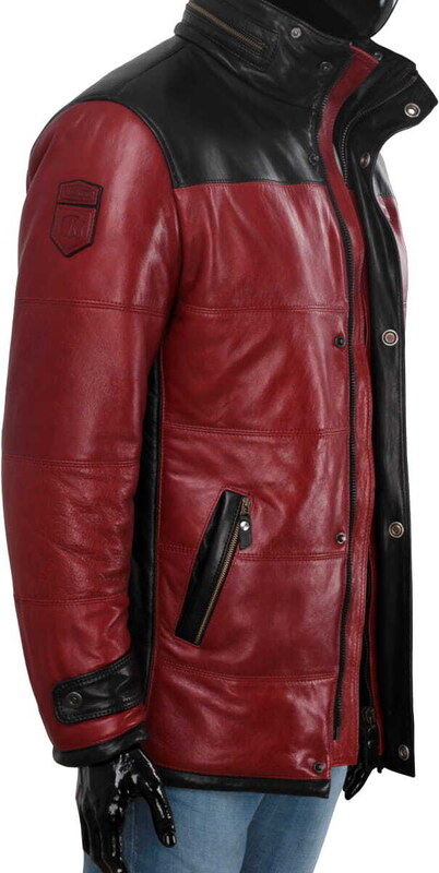 CARLO MONTI AS467 - Ciepła kurtka skórzana męska w sportowej stylistyce DORJAN