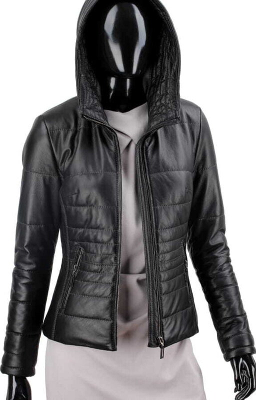 CARLO MONTI HLN450 - pikowana kurtka skórzana damska z odpinanym lisem DORJAN