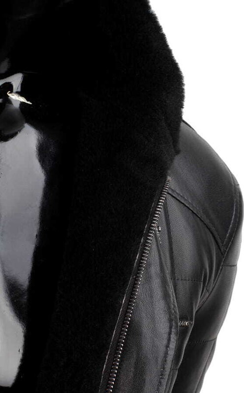 CARLO MONTI PAB450_1 - Czarna kurtka skórzana męska pikowana w kratę DORJAN