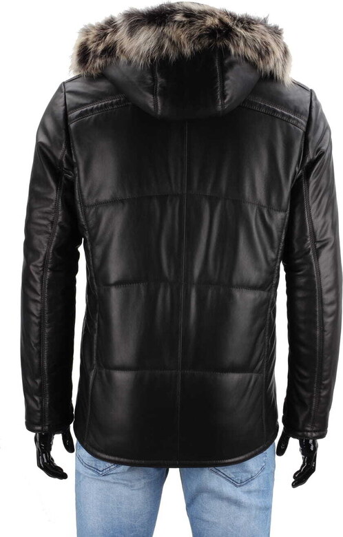 CARLO MONTI PTRP450 - Pikowana kurtka skórzana męska na jesień i zimę DORJAN