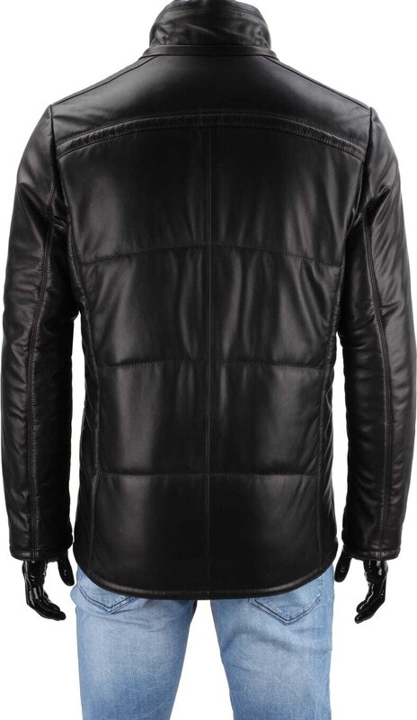 CARLO MONTI PTRP450 - Pikowana kurtka skórzana męska na jesień i zimę DORJAN