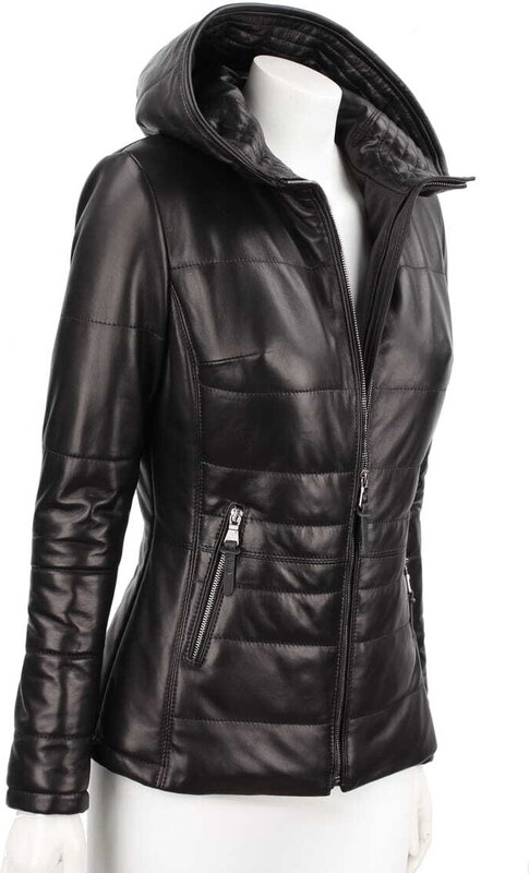 CARLO MONTI HLN450_2 - pikowana kurtka skórzana damska na jesień i zimę DORJAN