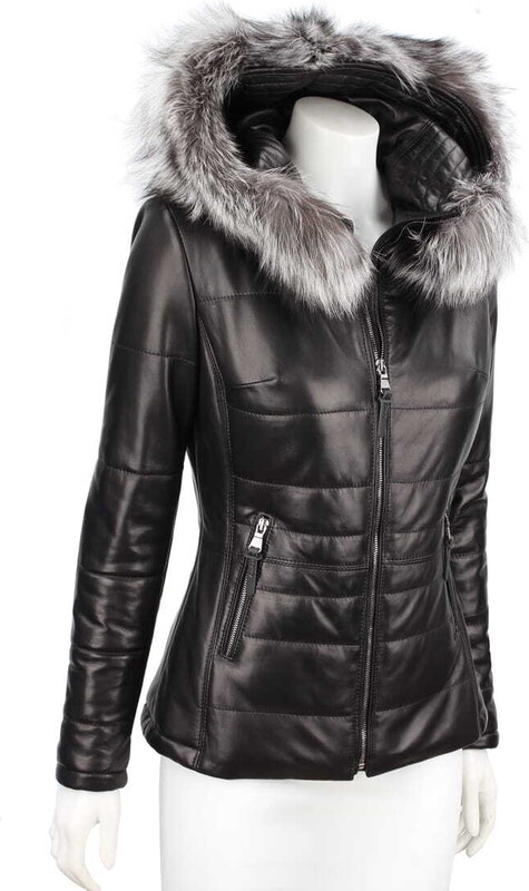 CARLO MONTI HLN450_2 - pikowana kurtka skórzana damska na jesień i zimę DORJAN