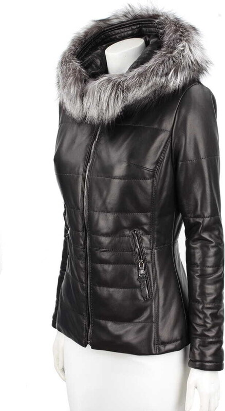 CARLO MONTI HLN450_2 - pikowana kurtka skórzana damska na jesień i zimę DORJAN