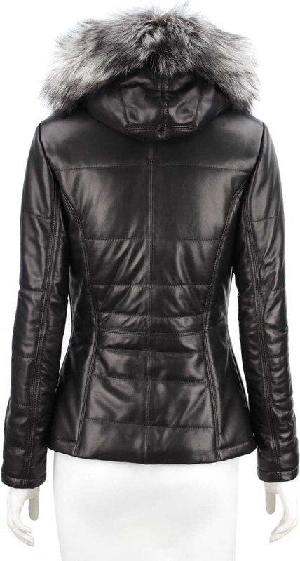 CARLO MONTI HLN450_2 - pikowana kurtka skórzana damska na jesień i zimę DORJAN