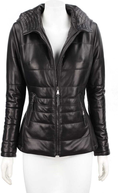 CARLO MONTI HLN450_2 - pikowana kurtka skórzana damska na jesień i zimę DORJAN