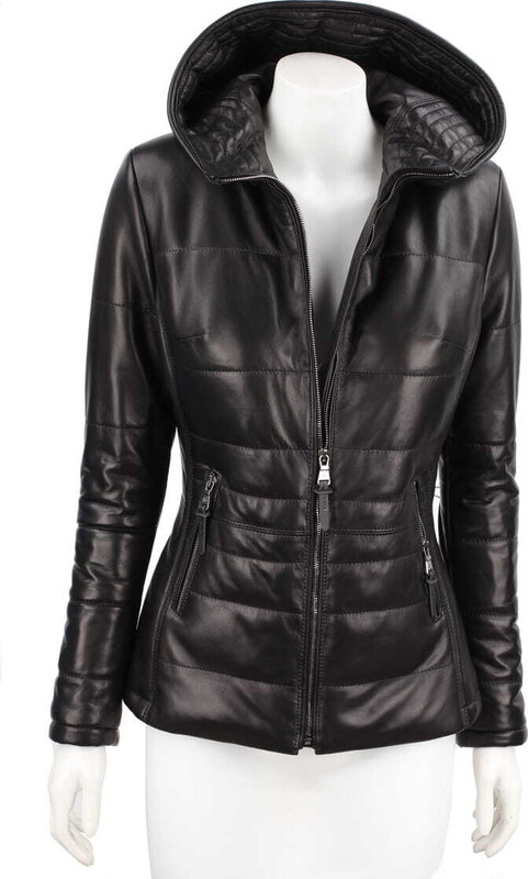 CARLO MONTI HLN450_2 - pikowana kurtka skórzana damska na jesień i zimę DORJAN