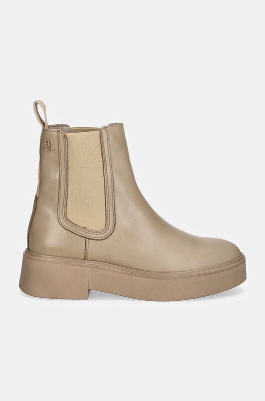 Tommy Hilfiger sztyblety skórzane MINIMAL LEATHER CHELSEA LOGOTAPE