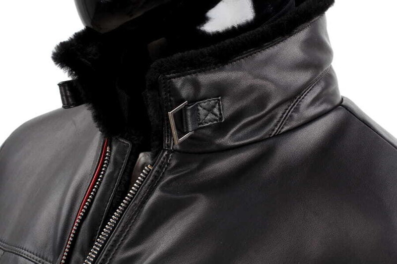 CARLO MONTI ELP450 - Kurtka skórzana pikowana męska z kożuszkiem eko DORJAN