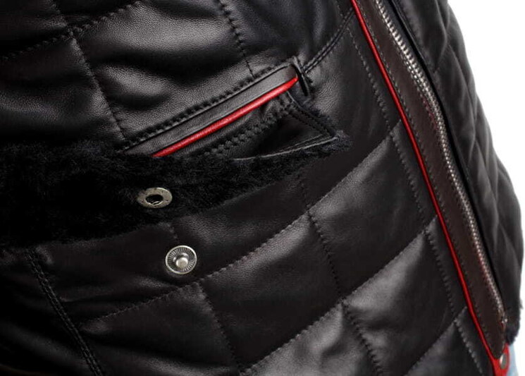 CARLO MONTI ELP450 - Kurtka skórzana pikowana męska z kożuszkiem eko DORJAN