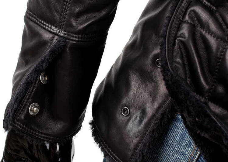 CARLO MONTI ELP450 - Kurtka skórzana pikowana męska z kożuszkiem eko DORJAN