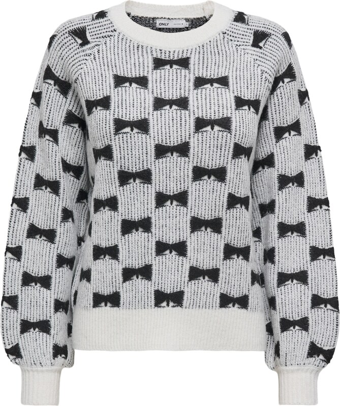 ONLY Sweter czarny / biały