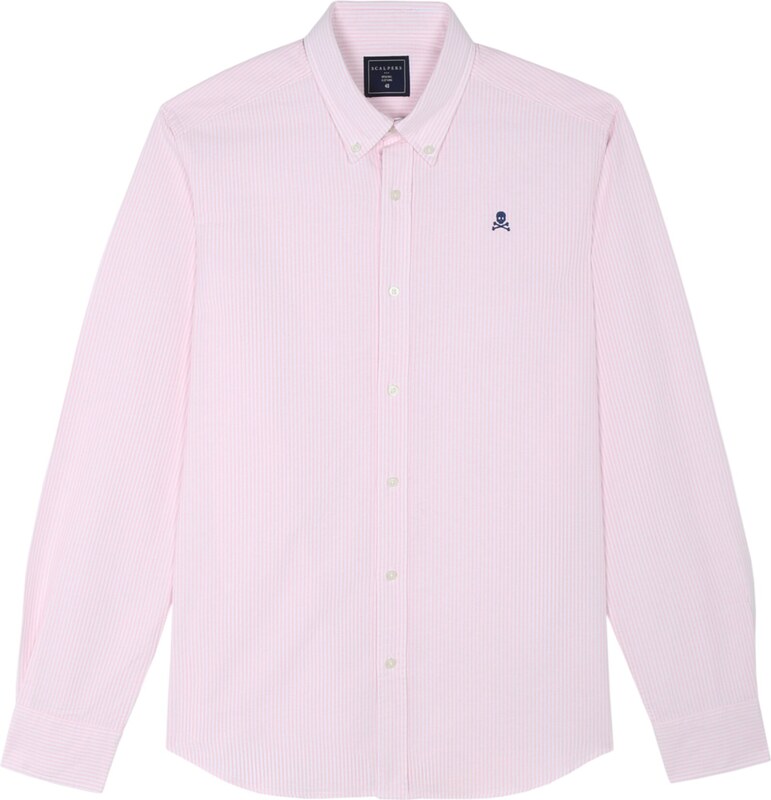Scalpers Koszula granatowy / różowy pudrowy / biały
