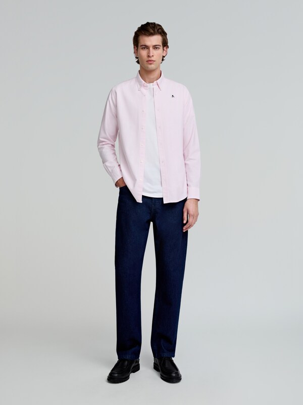 Scalpers Koszula granatowy / różowy pudrowy / biały