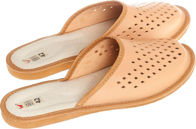 Wójciak Podhale Solidne kapcie zabudowane pantofle męskie skórzane pw274