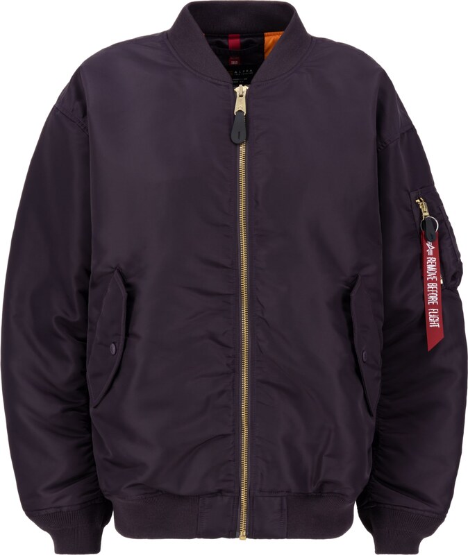 ALPHA INDUSTRIES Kurtka przejściowa 'MA-1 Core' złoty / ciemnofioletowy / czerwony / biały