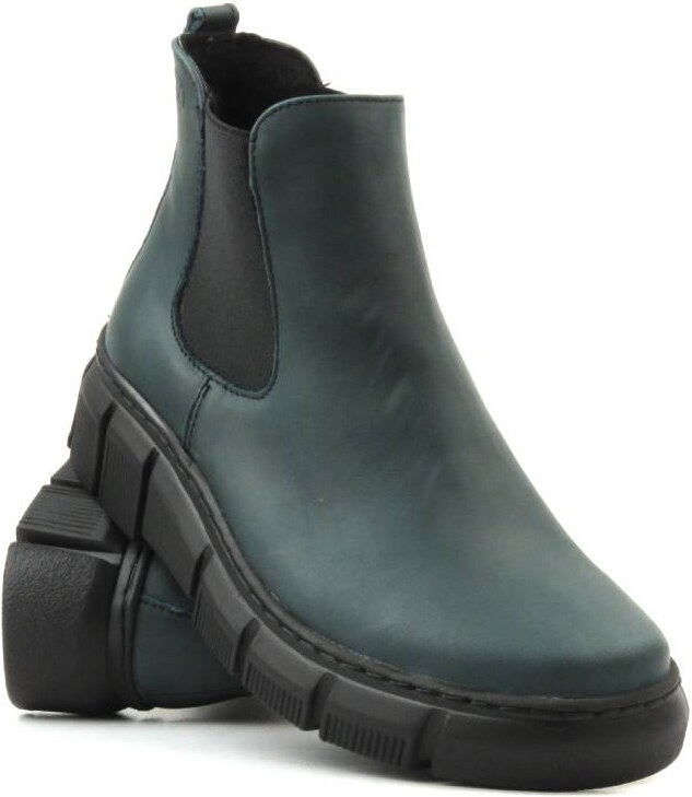 Skórzane sztyblety damskie polskiej marki HELIOS Komfort 510S, zielone