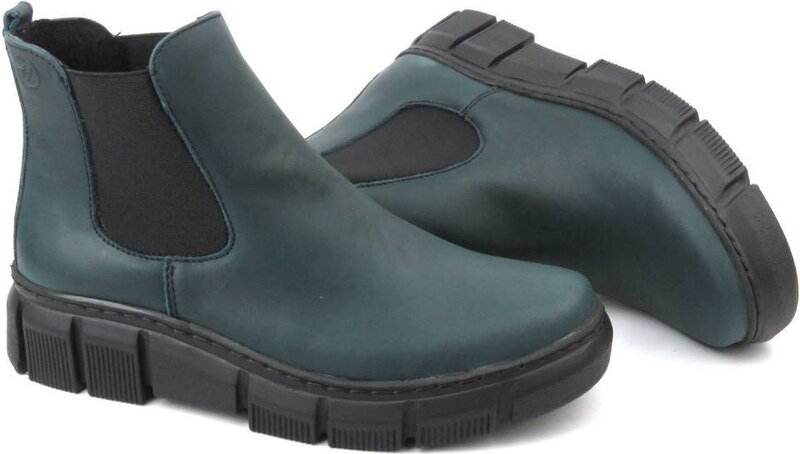 Skórzane sztyblety damskie polskiej marki HELIOS Komfort 510S, zielone