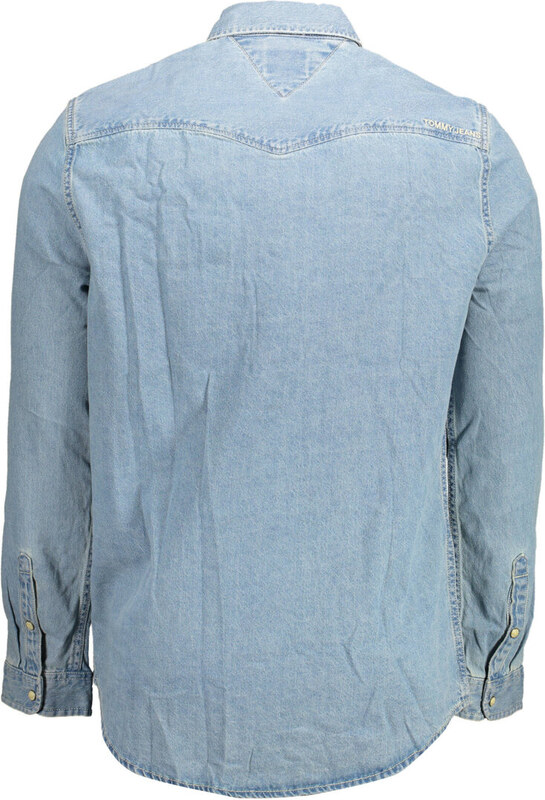 KOSZULA MĘSKA Z DŁUGIM RĘKAWEM TOMMY HILFIGER JASNO NIEBIESKA