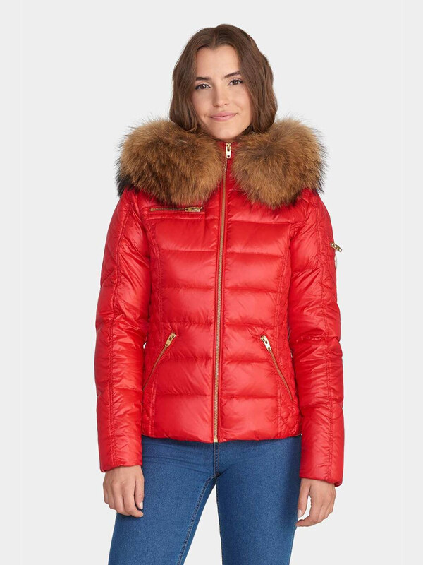 ROCKANDBLUE RITA 63 cm- Krótka puchowa kurtka o bardzo wąskim kroju w lekko połyskującym materiale