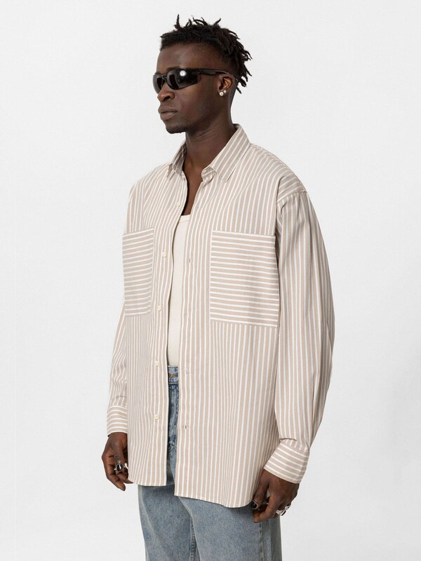 VAMOS CLO Koszula 'Everett' beżowy / biały